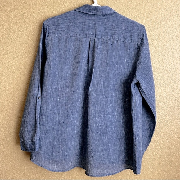 J. Jill Love Linen Long Sleeve Chambray Tunic Top - Picture 2 of 9